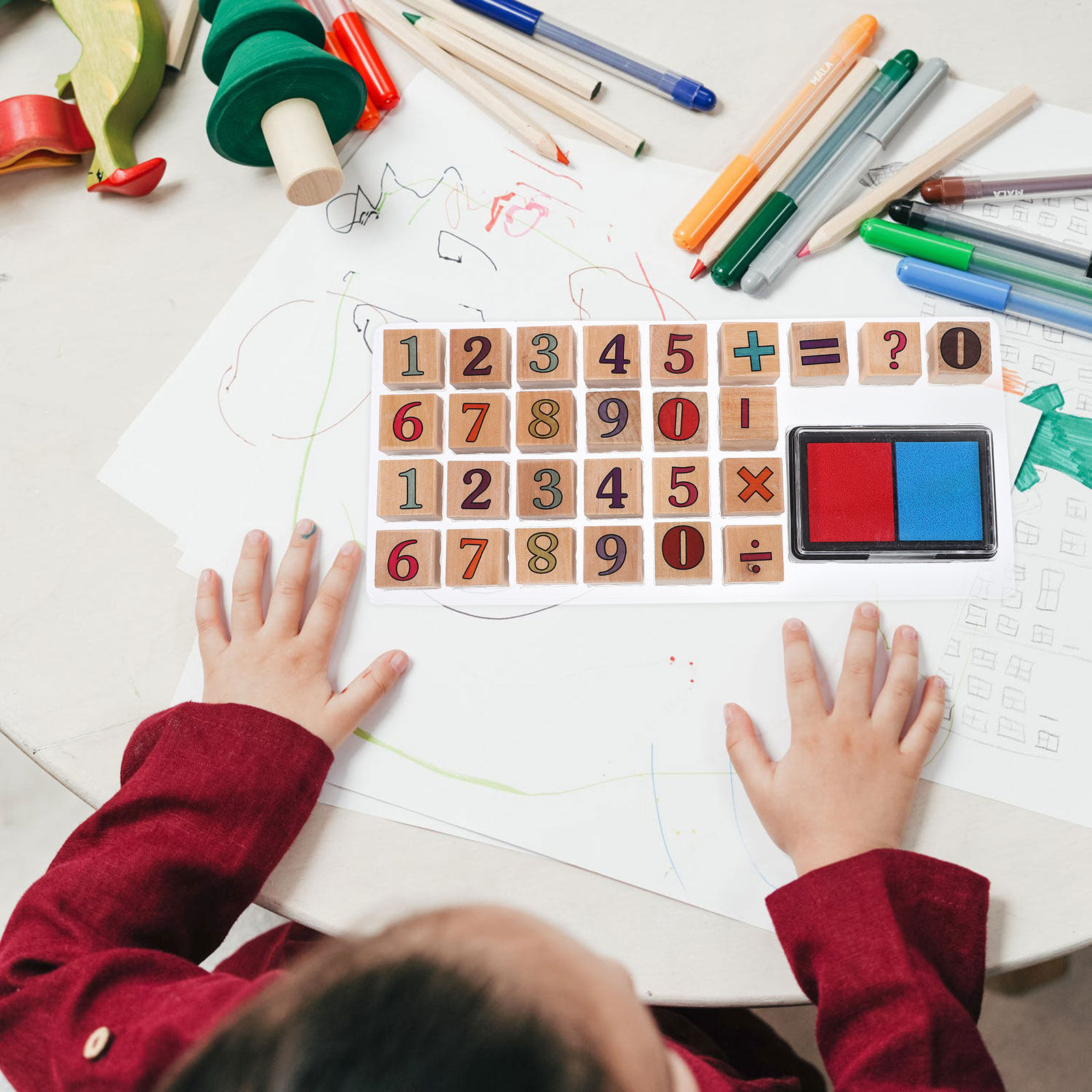 Kids Education Number - 1 набор деревянных штампов с цифрами