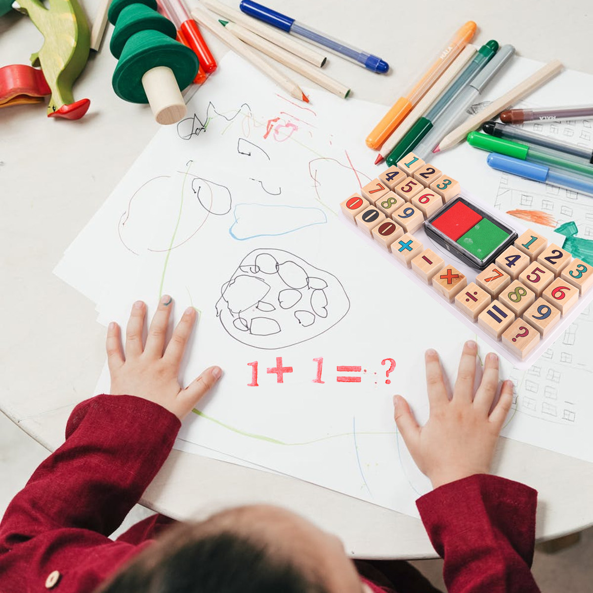 1 набор деревянных штампов с ц – обзор и цена Kids Education Number
