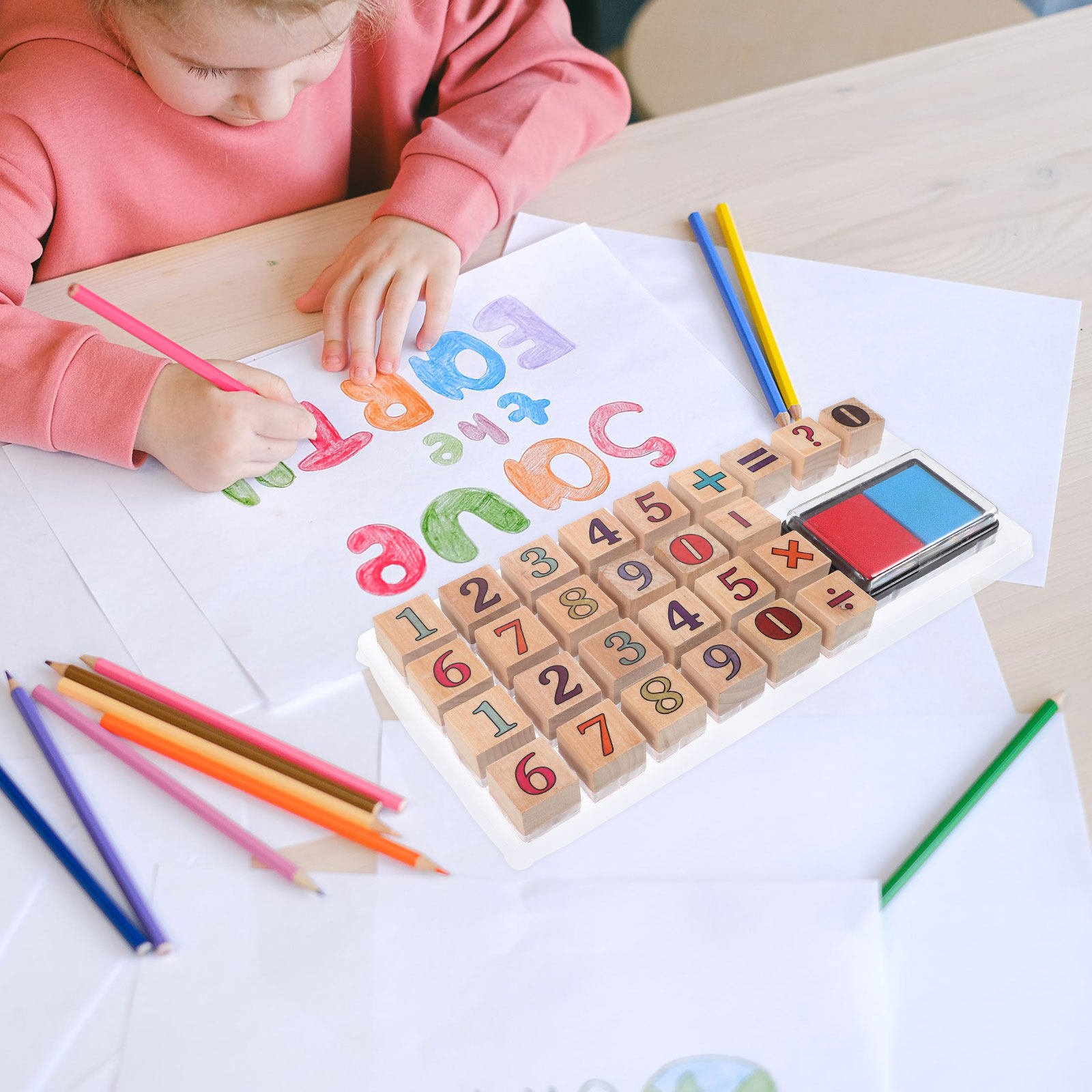 1 набор деревянных штампов с ц – обзор и цена Kids Education Number